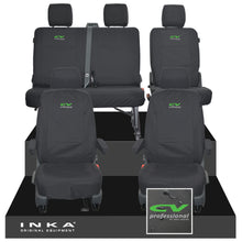 Load image into Gallery viewer, VW Transporter T6.1, T6, T5.1 Front 1+1 & Rear 2+1 Tailored Waterproof Seat Covers Black MY-10-24