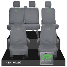 Load image into Gallery viewer, VW Transporter T6.1, T6, T5.1 Front 1+1 & Rear 2+1 Tailored Waterproof Seat Covers Grey MY 10-24