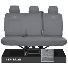 Load image into Gallery viewer, VW Transporter T6.1,T6,T5.1 INKA Rear Triple Tailored Waterproof Seat Cover Set Grey MY 09-23 - CV Professional Embroidery
