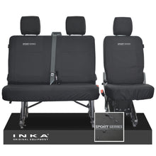 Load image into Gallery viewer, VW Transporter T6.1, T6 INKA Rear Set 2+1 Tailored Waterproof Seat Covers Black