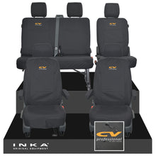 Load image into Gallery viewer, VW Transporter T6.1, T6, T5.1 Front 1+1 & Rear 2+1 Tailored Waterproof Seat Covers Black MY-10-24