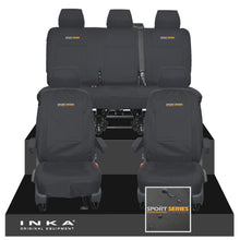 Load image into Gallery viewer, VW Transporter T6.1, T6, T5.1 INKA Front & Rear Tailored Waterproof Seat Covers Black MY 10-24