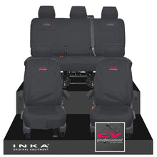 Load image into Gallery viewer, VW Transporter T6.1, T6, T5.1 INKA Front & Rear Tailored Waterproof Seat Covers Black MY 10-24