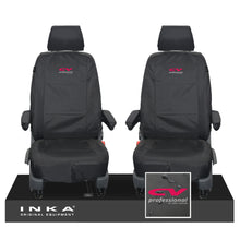 Load image into Gallery viewer, VW Transporter T6.1,T6,T5.1 INKA Front 1+1 Tailored Waterproof Seat Covers Black