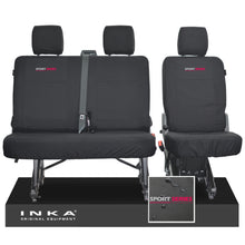 Load image into Gallery viewer, VW Transporter T6.1, T6 INKA Rear Set 2+1 Tailored Waterproof Seat Covers Black