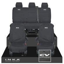 Load image into Gallery viewer, VW Transporter T6.1, T6, T5.1 INKA Front & Rear Tailored Waterproof Seat Covers Black MY 10-24