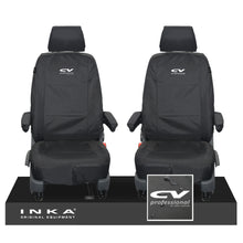 Load image into Gallery viewer, VW Transporter T6.1,T6,T5.1 INKA Front 1+1 Tailored Waterproof Seat Covers Black