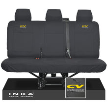 Load image into Gallery viewer, VW Transporter T6.1,T6,T5.1 INKA Rear Triple Tailored Waterproof Seat Cover Set Black MY 09-23 - CV Professional Embroidery