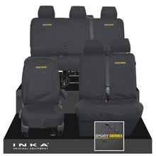 Load image into Gallery viewer, VW Transporter T6.1, T6, T5.1 Front 1+2 & Rear Triple Tailored Waterproof Seat Covers Black MY 10-24