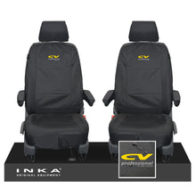 Load image into Gallery viewer, VW Transporter T6.1,T6,T5.1 INKA Front 1+1 Tailored Waterproof Seat Covers Black