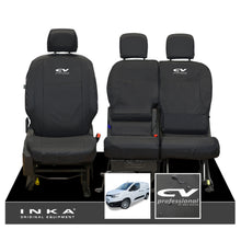 Load image into Gallery viewer, Toyota Proace City INKA Front Set 1+2 Tailored Waterproof Seat Covers Black MY-2019 Onwards - CV Professional Embroidery