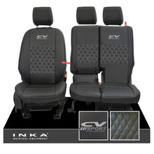 Load image into Gallery viewer, Ford Transit Connect Front 1+2 INKA Bentley Leatherette Tailored Seat Covers Black MY13-24