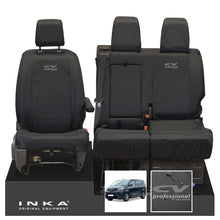 Load image into Gallery viewer, Toyota Proace INKA Front 1+2 Tailored Waterproof Seat Covers Black MY16 onwards - CV Professional Embroidery