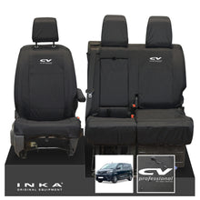 Load image into Gallery viewer, Toyota Proace INKA Front 1+2 Tailored Waterproof Seat Covers Black MY16 onwards - CV Professional Embroidery