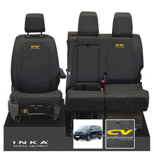 Load image into Gallery viewer, Toyota Proace INKA Front 1+2 Tailored Waterproof Seat Covers Black MY16 onwards - CV Professional Embroidery