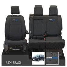 Load image into Gallery viewer, Toyota Proace INKA Front 1+2 Tailored Waterproof Seat Covers Black MY16 onwards - Sport-Series Embroidery