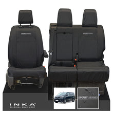 Load image into Gallery viewer, Toyota Proace INKA Front 1+2 Tailored Waterproof Seat Covers Black MY16 onwards - Sport-Series Embroidery