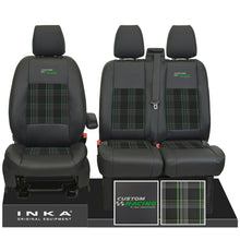 Load image into Gallery viewer, Ford Transit Custom INKA Racing Front 1+2 Tartan Leatherette Tailored Seat Covers Black MY12-23 Seven Colours