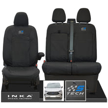 Load image into Gallery viewer, The All New Ford Transit Custom INKA Front 1+2 Tailored Waterproof Seat Covers Set Black MY-2024 Onwards
