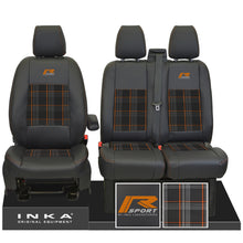 Load image into Gallery viewer, Ford Transit Custom 2012-2023– Inka R Sport Front 1+2 Tailored Leather Look Seat Covers in Tartan