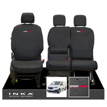 Load image into Gallery viewer, Vauxhall Opel Combo INKA Front 1+2 Set Tailored Waterproof Seat Covers Black MY-2018 Onwards