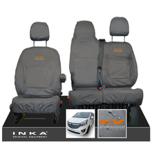 Load image into Gallery viewer, Vauxhall Vivaro B X82 SPORTIVE Front 1+2 INKA Tailored Waterproof Seat Covers Grey MY-14-18 (Choice of 7 Colours)