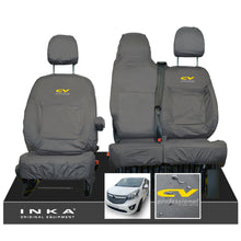 Load image into Gallery viewer, Vauxhall Vivaro B X82 SPORTIVE Front 1+2 INKA Tailored Waterproof Seat Covers Grey MY-14-18 (Choice of 7 Colours)