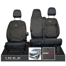 Load image into Gallery viewer, Vauxhall Vivaro B X82 SPORTIVE Front 1+2 INKA Tailored Waterproof Seat Covers Black MY-14-18 (Choice of 7 Colours)