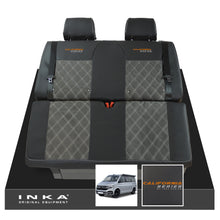 Load image into Gallery viewer, VW California T6.1, T6, T5.1, T5 Ocean, Coast, Beach, SE, Surf INKA Tailored Seat Covers Second Skin Leatherette With Suedetara Bentley Diamond quilted centres