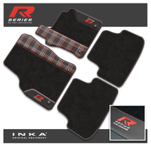 Load image into Gallery viewer, VW Golf MK7 Car Mats (Front & Rear Set) with Premium Carpet, OEM Leatherette & Tartan Design, Fits MY13 to MY19