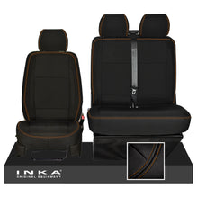 Load image into Gallery viewer, New VW Transporter T6.1, T6, T5.1 Front 1+2 INKA Heavy Duty Tailored Seat Covers Black Fits Panel Van & Kombi