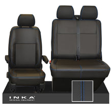 Load image into Gallery viewer, New VW Transporter T6.1, T6, T5.1 Front 1+2 INKA Leatherette Tailored Seat Covers Black