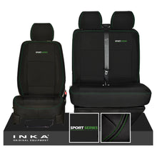 Load image into Gallery viewer, New VW Transporter T6.1, T6, T5.1 SPORT-Series Front 1+2 INKA Heavy Duty Tailored Seat Covers Black Fits Panel Van & Kombi