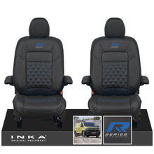Load image into Gallery viewer, New VW Transporter T7 Panel Van INKA Front Bentley Leatherette Tailored Seat Cover Set Black MY25 Onwards