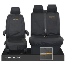 Load image into Gallery viewer, VW Transporter T6.1,T6,T5.1 INKA Front Set 1+2 Tailored Waterproof Seat Covers Black