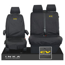Load image into Gallery viewer, VW Transporter T6.1,T6,T5.1 INKA Front Set 1+2 Tailored Waterproof Seat Covers Black