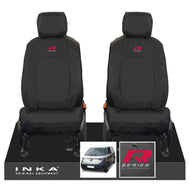 VW ID Buzz Cargo Front 1+1 INKA Tailored Waterproof Seat Covers Black with Embroidery MY22 onwards