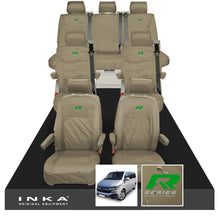 Load image into Gallery viewer, VW Caravelle T6.1,T6,T5.1 Inka 7 Seater Full Set Fully Tailored Waterproof Seat Covers Beige
