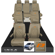 Load image into Gallery viewer, VW Caravelle T6.1,T6,T5.1 Inka 7 Seater Full Set Fully Tailored Waterproof Seat Covers Beige

