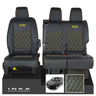 Citroen Dispatch INKA Front 1+2 Bentley Diamond Quilt Leatherette Tailored Seat Covers Black MY16 To Present