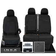 VW Crafter MK2 Front 1+2 INKA Tailored Waterproof Seat Covers Black MY-2017+