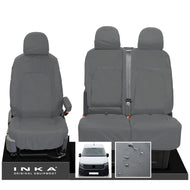 VW Crafter MK2 Front 1+2 INKA Tailored Waterproof Seat Covers Grey MY-2017+
