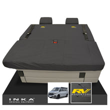 Load image into Gallery viewer, VW California Ocean/Coast/Beach/Surf Inka Fully Tailored Waterproof Seat Covers Black Front &amp; Rear With ISOFIX Fits T6.1 ,T6,T5.1 all model years fits with and without airbags
