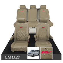 Load image into Gallery viewer, VW California Ocean/Coast/Beach/Surf Inka Fully Tailored Waterproof Seat Covers Sand Front &amp; Rear With ISOFIX Fits T6.1 ,T6,T5.1 all model years fits with and without airbags
