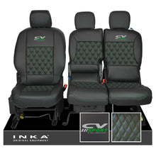 Load image into Gallery viewer, Citroen Berlingo MK2 Front 1+2 CV SPORT INKA Bentley Leatherette Tailored Seat Covers Black MY 08-17
