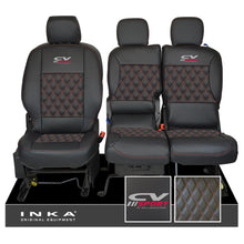 Load image into Gallery viewer, Citroen Berlingo MK2 Front 1+2 CV SPORT INKA Bentley Leatherette Tailored Seat Covers Black MY 08-17
