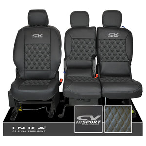 Citroen Berlingo MK2 Front 1+2 CV SPORT INKA Bentley Leatherette Tailored Seat Covers Black MY 08-17