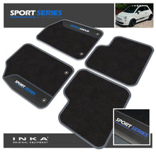 Load image into Gallery viewer, Fiat 500 Tailored Car Mats (Front &amp; Rear Set) with Premium Carpet &amp; OEM Leatherette Fits MY 2007-2020
