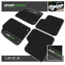 Load image into Gallery viewer, Fiat 500 Tailored Car Mats (Front &amp; Rear Set) with Premium Carpet &amp; OEM Leatherette Fits MY 2007-2020
