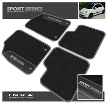 Load image into Gallery viewer, Fiat 500 Tailored Car Mats (Front &amp; Rear Set) with Premium Carpet &amp; OEM Leatherette Fits MY 2007-2020
